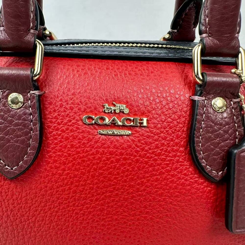 Coach Mini Rowan Crossbody Bag In Colorblock Signature Canvas CBM68 Denim/Bold - Picture 8 of 9